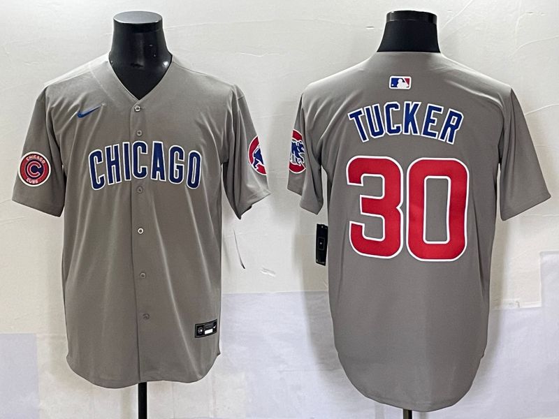 Men 2025 Chicago Cubs #30 Tucker Grey Game Nike MLB Jersey style 7036->chicago cubs->MLB Jersey
